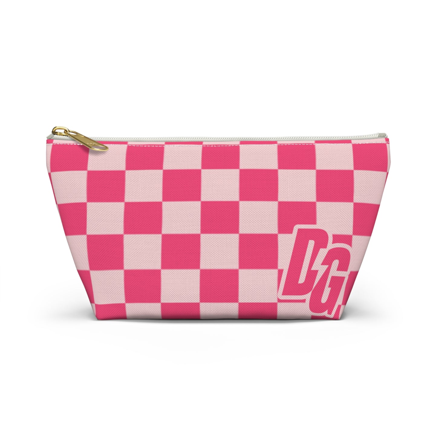 Pink Checkered DG Accessory Pouch w T-bottom