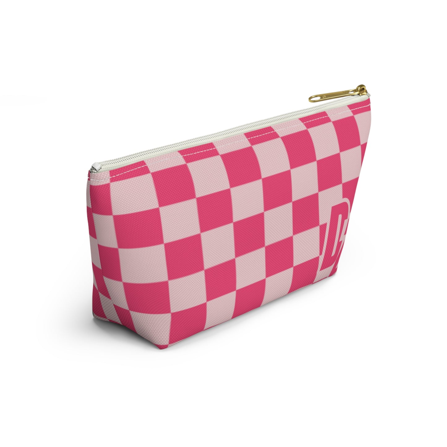 Pink Checkered DG Accessory Pouch w T-bottom