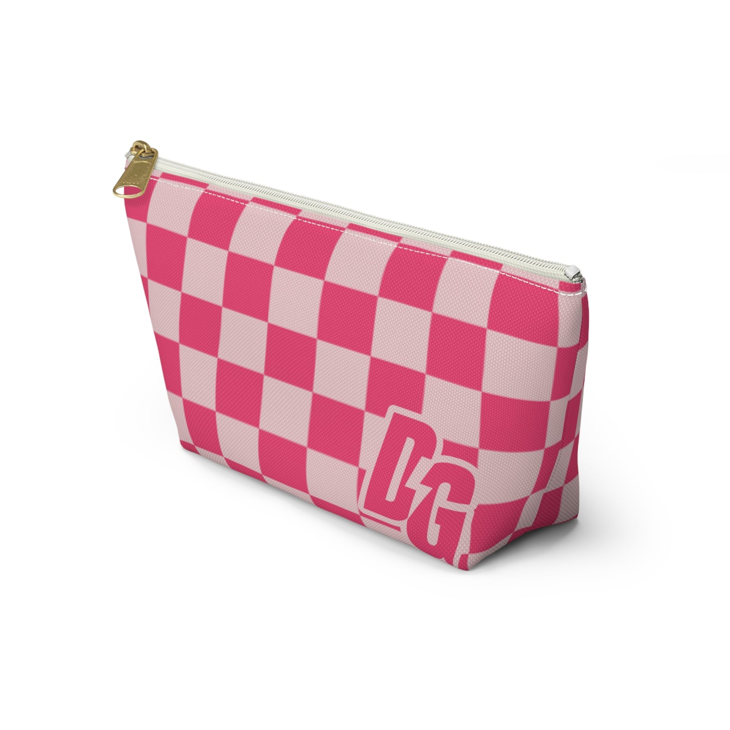 Pink Checkered DG Accessory Pouch w T-bottom