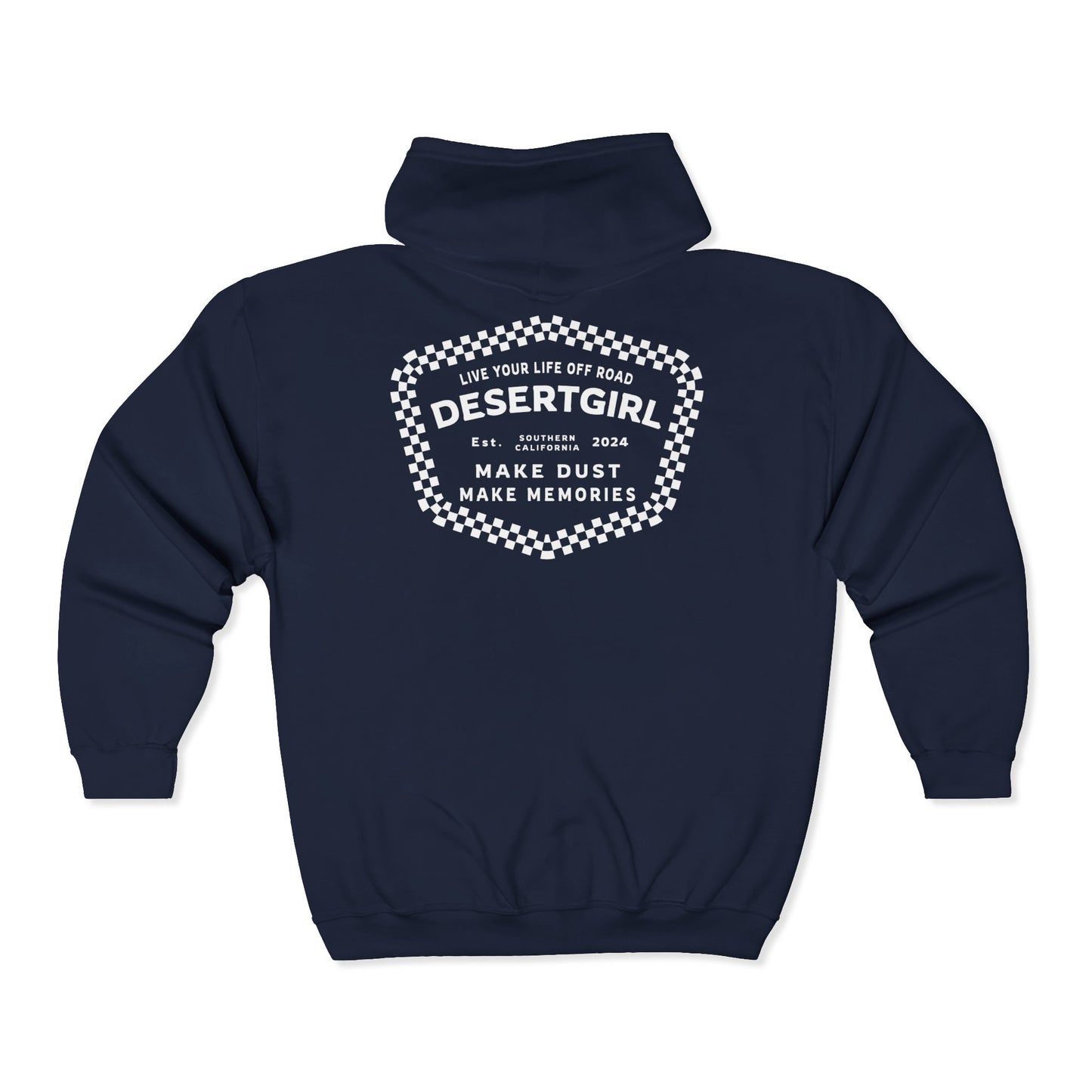 Checkerboard Badge Zip-Up Hoodie