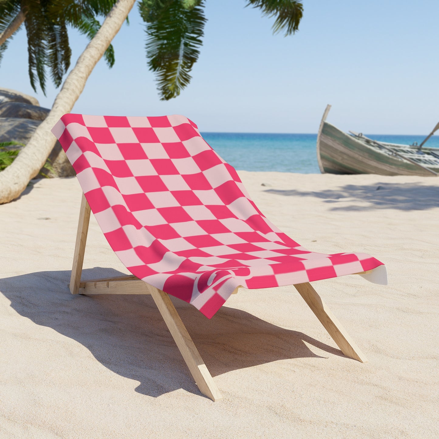 DG Beach Towel - PINK Checkered