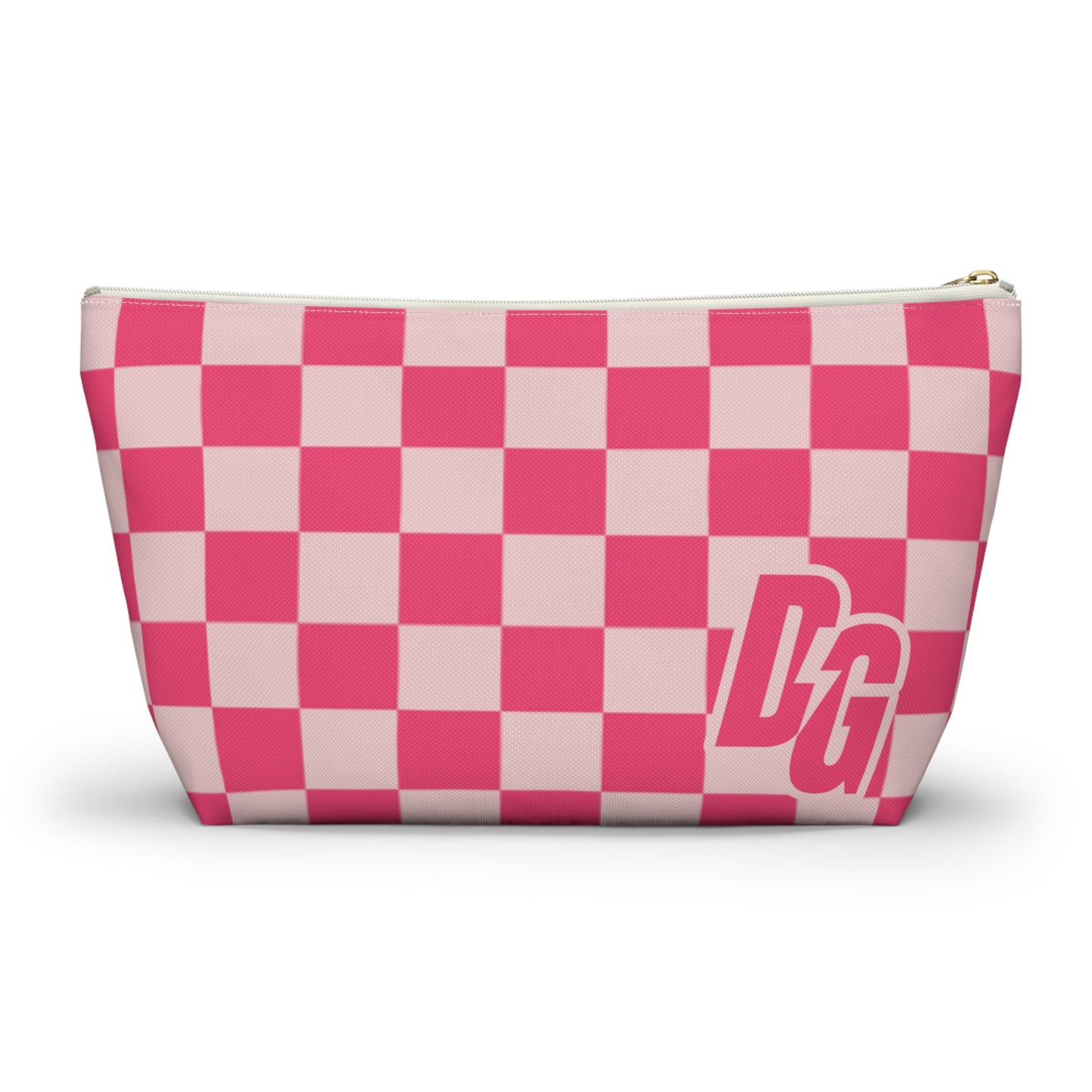 Pink Checkered DG Accessory Pouch w T-bottom