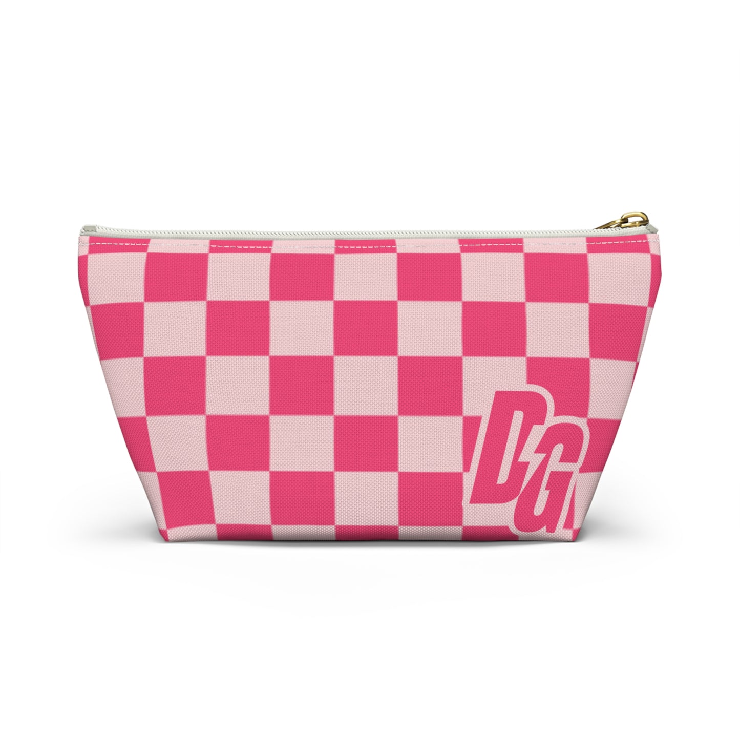 Pink Checkered DG Accessory Pouch w T-bottom