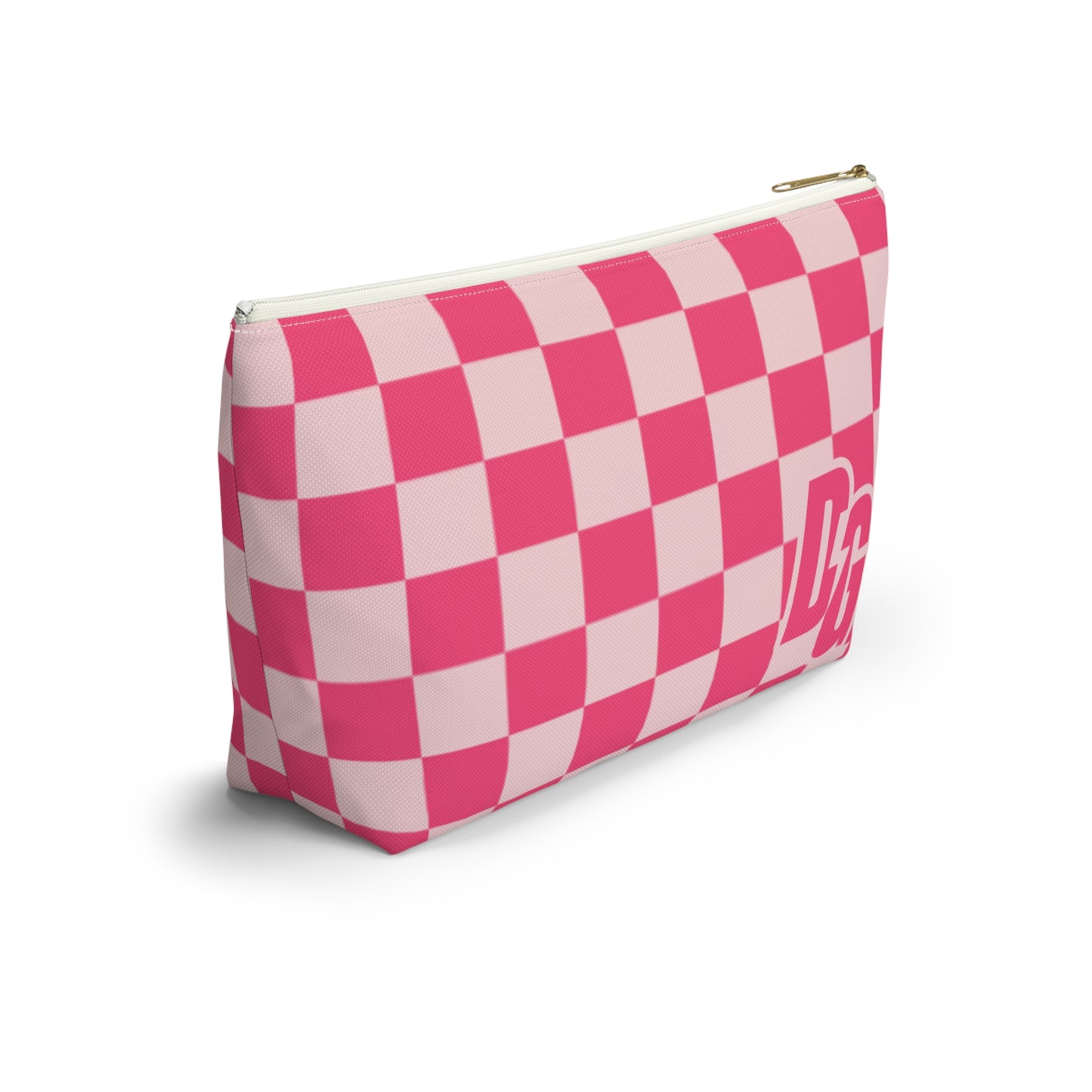 Pink Checkered DG Accessory Pouch w T-bottom