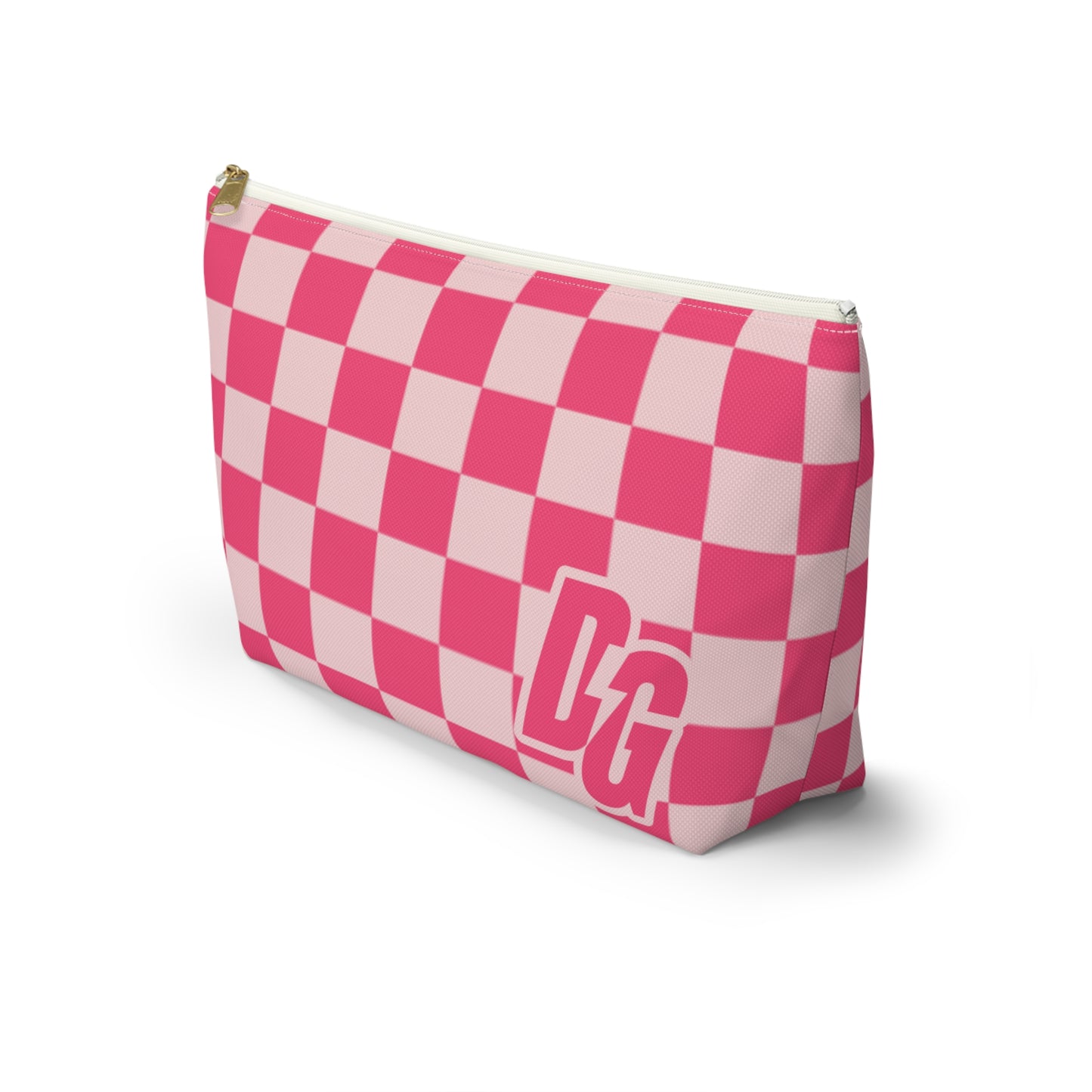 Pink Checkered DG Accessory Pouch w T-bottom