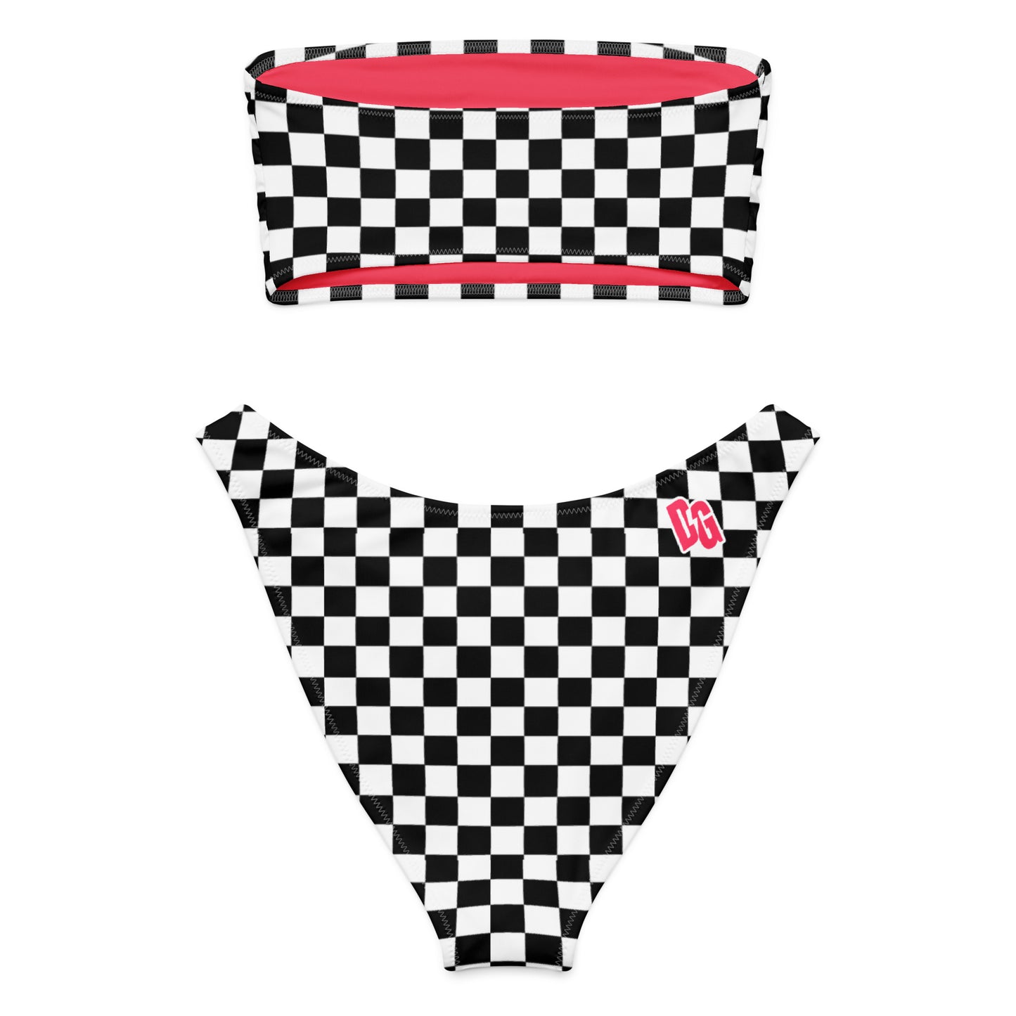 Desert Girl Checkered Bandeau Bikini Set