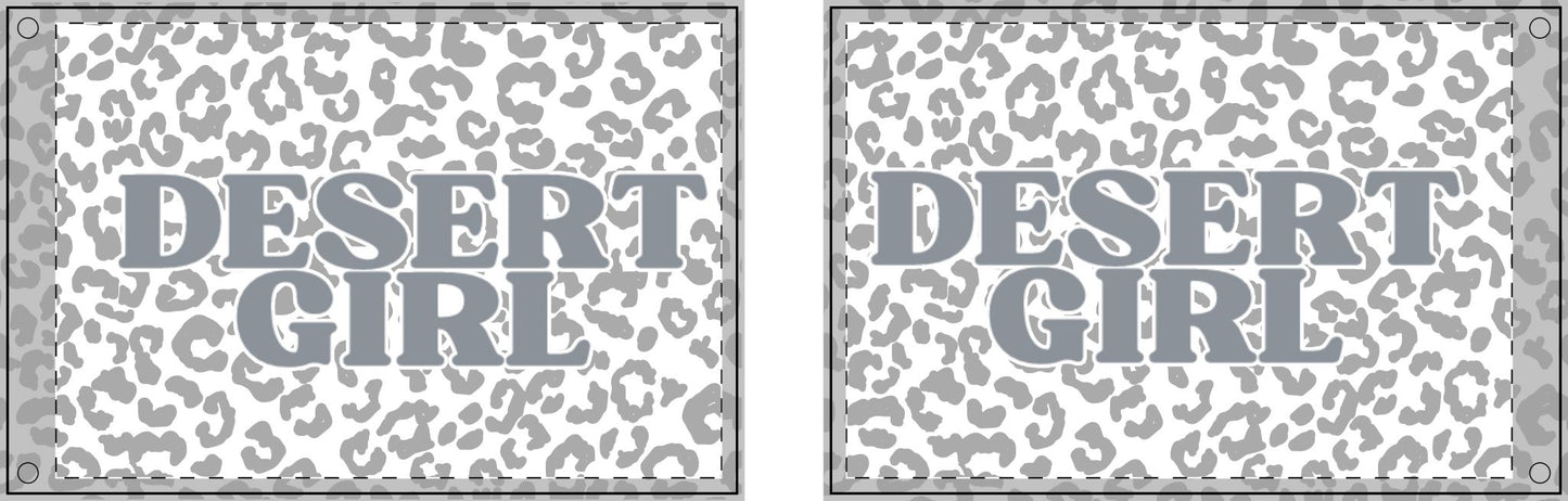 Snow Leopard Desert Girl Flag