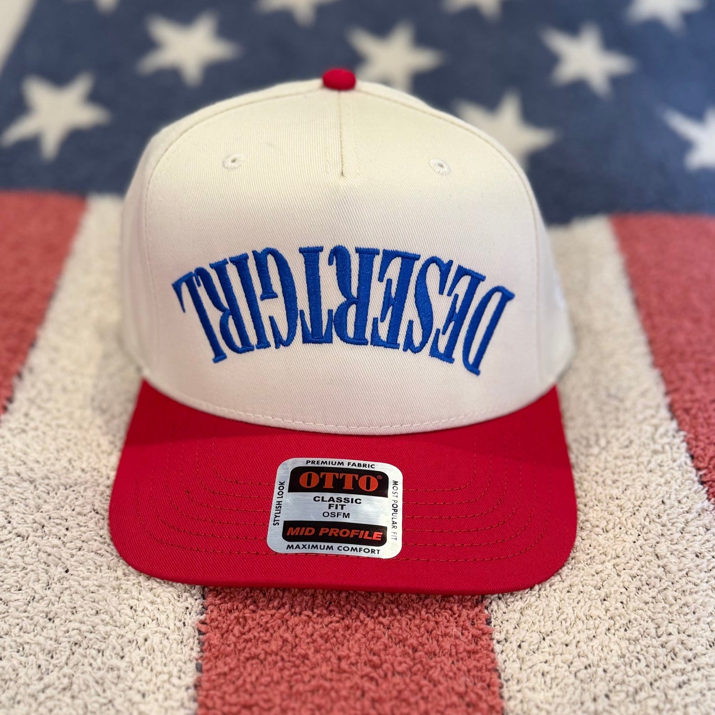 DESERT GIRL Upside Down Canvas Trucker Hat - RWB