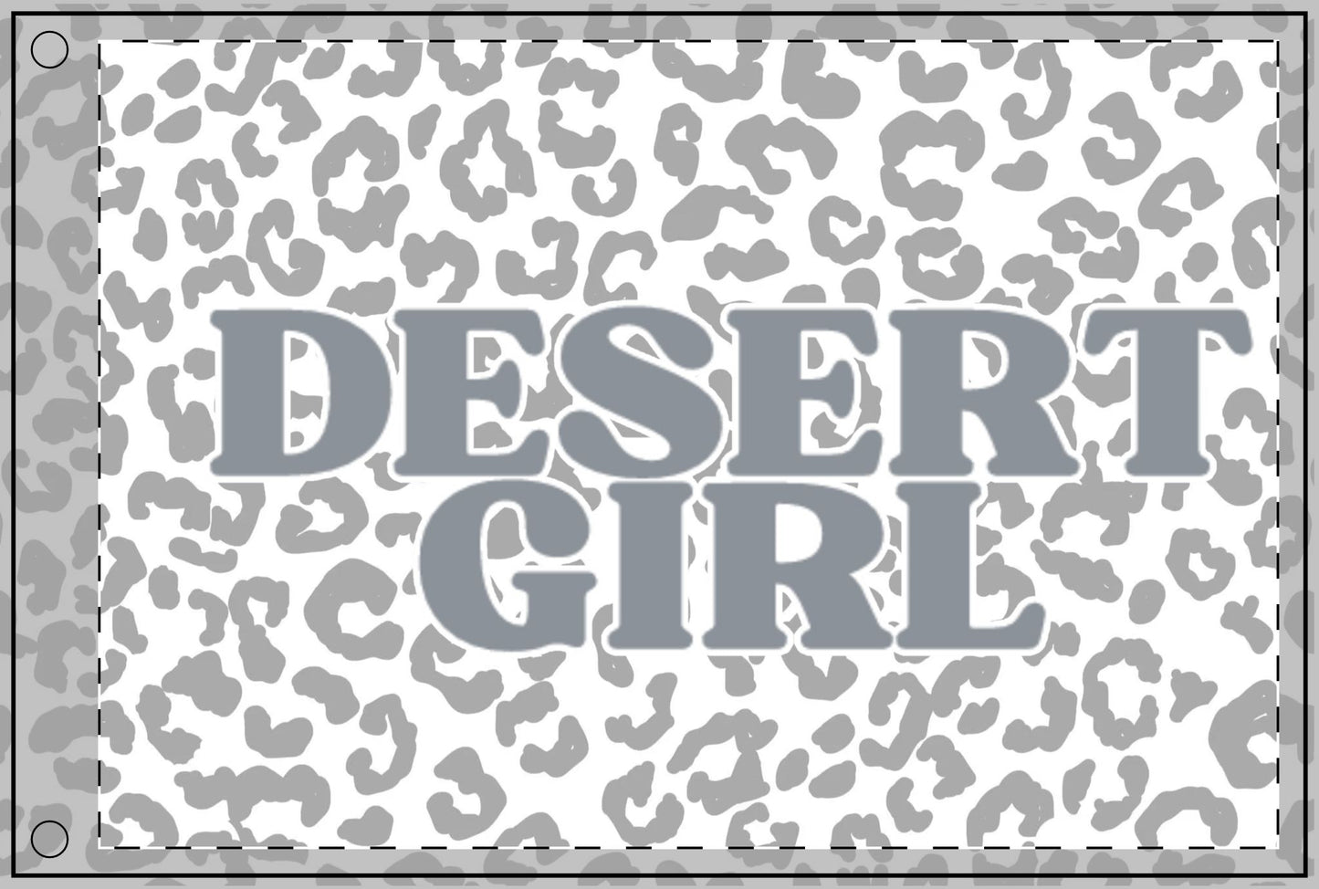 Snow Leopard Desert Girl Flag