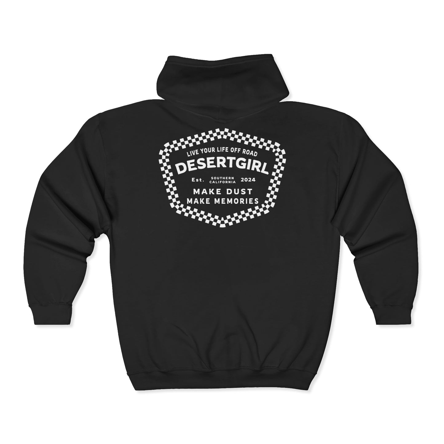 Checkerboard Badge Zip-Up Hoodie