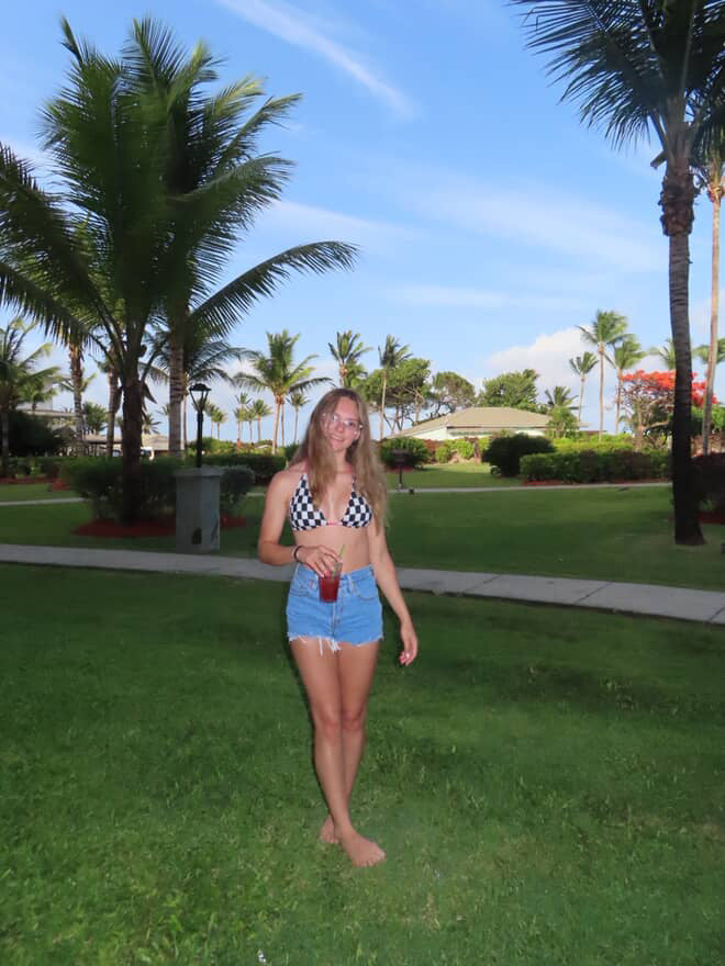 DG Checkered Triangle Bikini Set - PINK