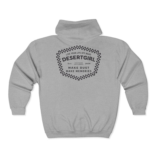 Checkerboard Badge Zip-Up Hoodie