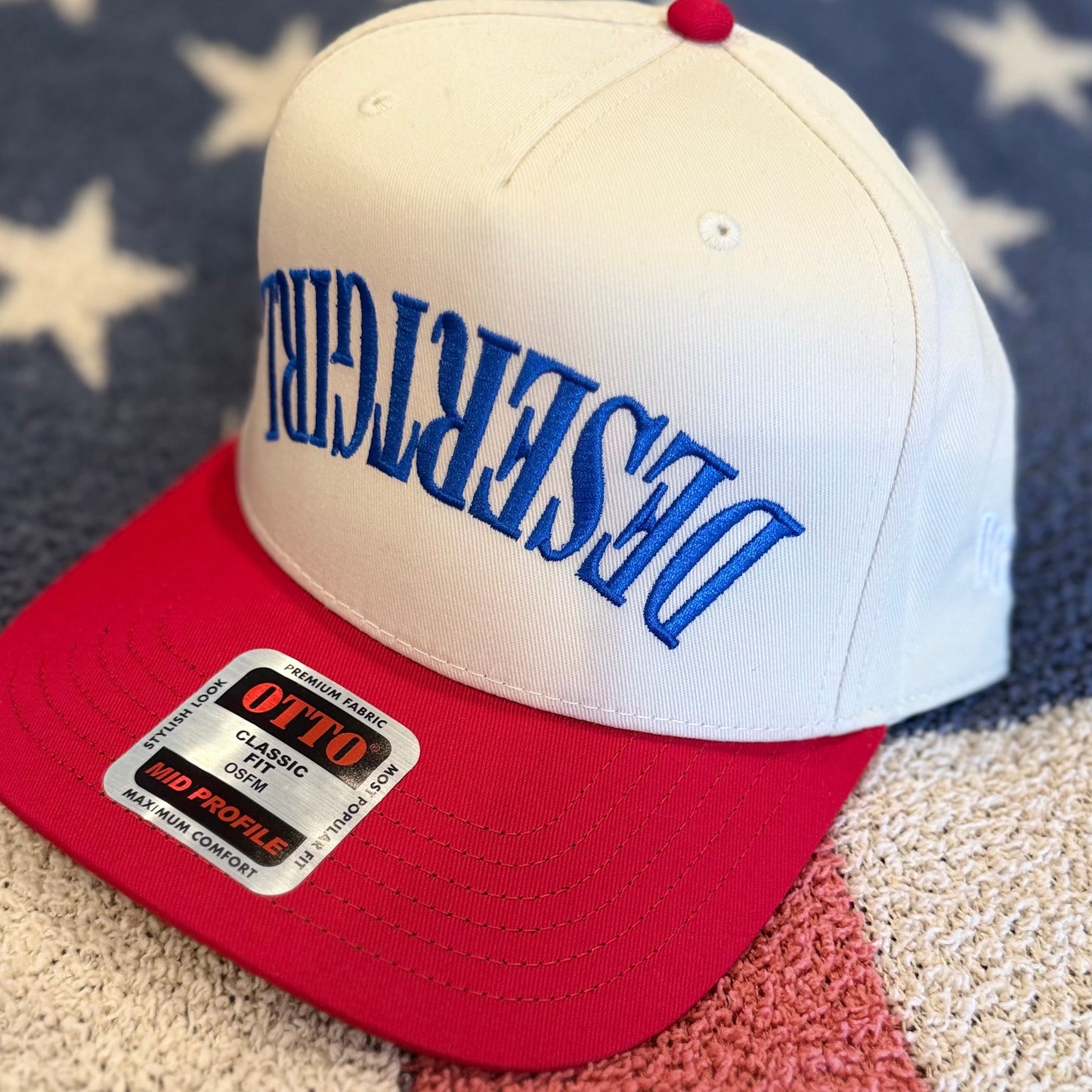 DESERT GIRL Upside Down Canvas Trucker Hat - RWB