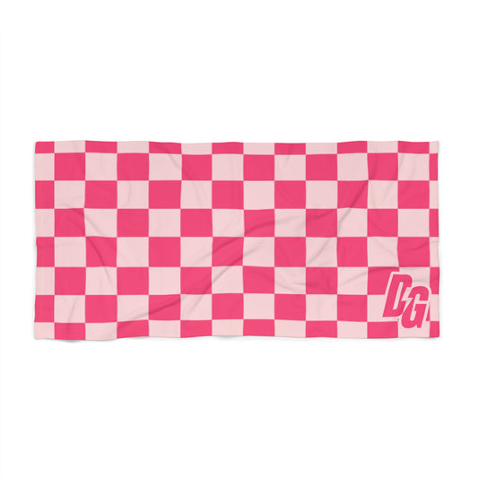 DG Beach Towel - PINK Checkered